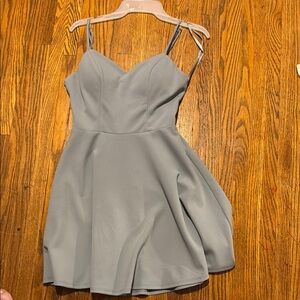 Elegant Dusty blue Spaghetti Strap Dress